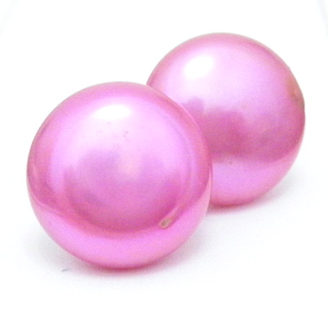 Pink Coin 'Smartie' Pearl Earrings